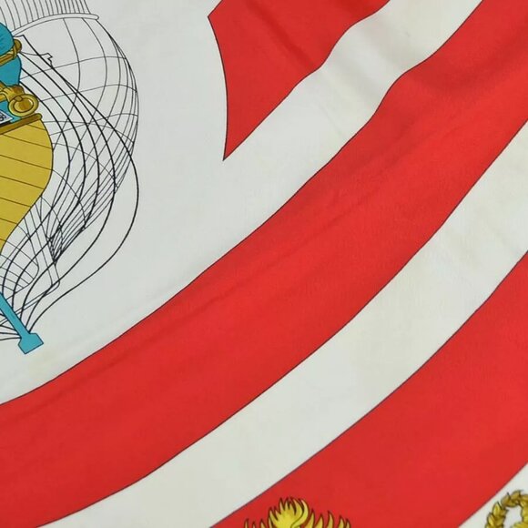 HERMES Carre 90 CHATEAUX DARRIERE Scarf Red/Multicolor Silk - Picture 10 of 11